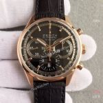 Swiss Clone Zenith El Primero 42mm Rose Gold Black Face Watch